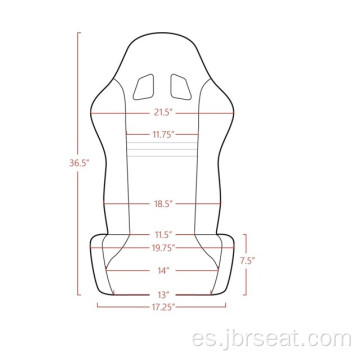 Asiento de carreras de cubo de coche deportivo negro de PVC de seguridad